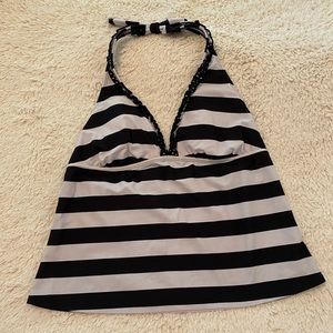 GUC Sonoma Black/White Halter Tankini Top - Sz 16